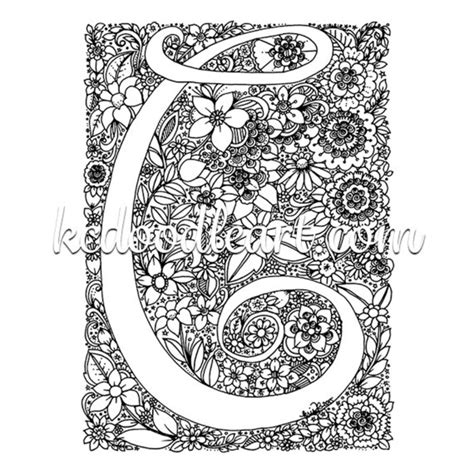 instant digital  adult coloring page letter   etsy