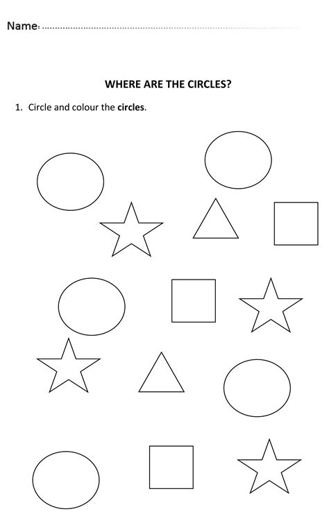 circle worksheet  preschool preschoolplanet september  prep