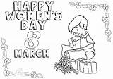 Coloring Pages International Women Womens Happy Printable March 8th Print Popular sketch template