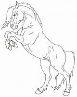 Horse Rearing Lineart Drawing Coloring Pages Deviantart Drawings Draw Horses Colouring Getdrawings Simple Beautiful sketch template