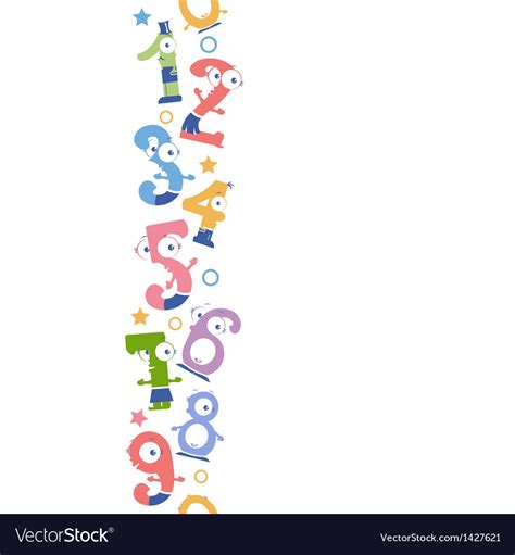 fun numbers vertical seamless pattern background vector image