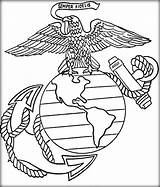 Usmc Emblem Marine Drawing Corps Coloring Pages Getdrawings sketch template