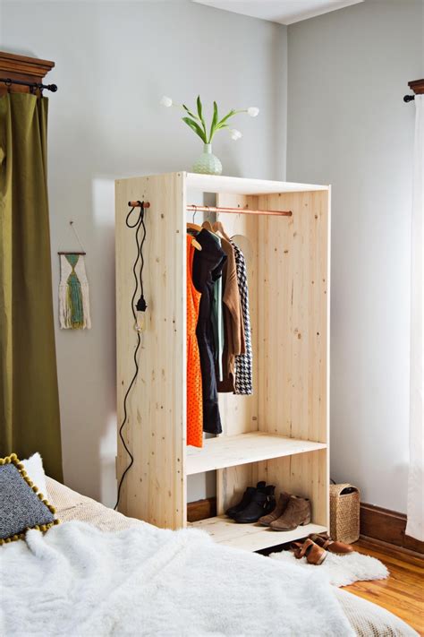 diy modern wooden wardrobe  copper details shelterness