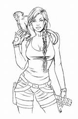 Croft Tomb Raider Lara Colouring sketch template