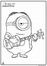 Coloring Pages Minion Stuart Minions Valentine Para Guitar Printable Color Footprints Sand Getcolorings Popular Print Super Mario Library Clipart Sheets sketch template