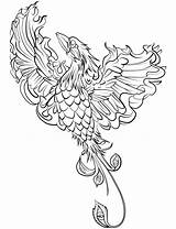 Coloring Phoenix Animals Fantastic Coloriage Animaux Fantastiques Pages Stress Anti Therapy Coloriages sketch template