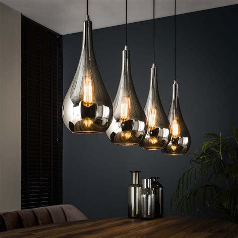 cromo loftlampe med  forkromede glas skaerme esszimmer lampe modern esszimmerleuchten