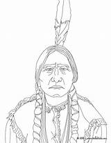Bull Cherokee India Indianer Coloriage Coloringhome Muster Powhatan Línea Imprimir sketch template