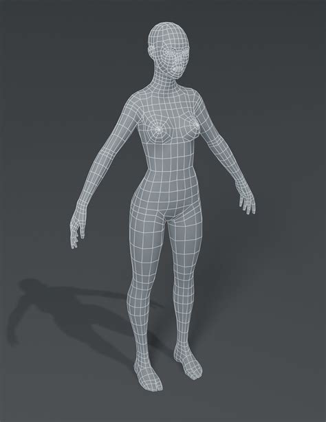 3d model female body base mesh 3d model vr ar low poly cgtrader