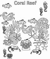 Coral Reef Coloring Pages Ecosystem Fish Color Kids Colouring Drawing Animal Drawings Choose Board sketch template