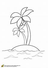 Plage Palmier Cocotier île Dessiner Ile Cocotiers Perdue Vacances Crayons Hugolescargot îlot sketch template