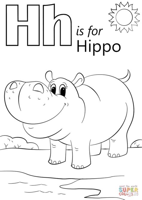 letter  coloring pages hippo nb