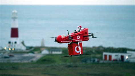 vodafones santa drone completes uks   piloted delivery lime microsystems