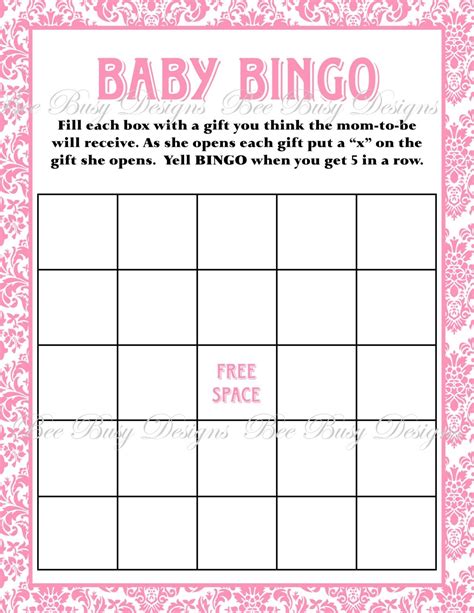 printable baby bingo cards