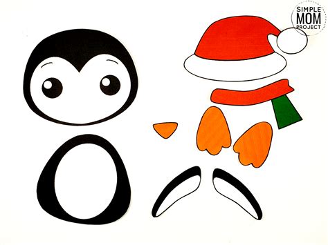 simple christmas penguin craft   printable templates simple
