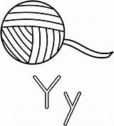 Yarn Letter Coloring Ball sketch template