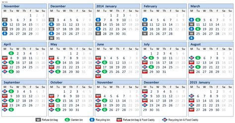 faqs refuse collection calendars