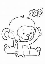 Coloring Monkeys Kids Pages Funny Printable sketch template