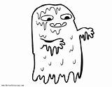 Slime Coloring Pages Gross Ghost Printable Bettercoloring Kids Adults Credit Larger sketch template