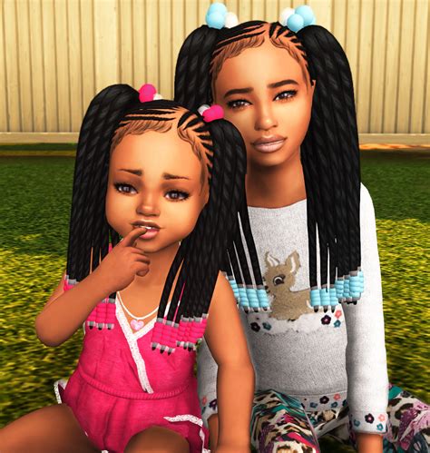 ebonix kiddie hair pack toddler hair sims  sims hair sims