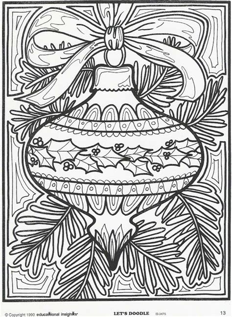adult christmas coloring pages  tree ornament tro