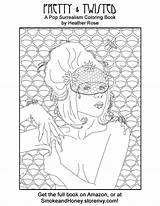 Surrealism Twisted Pop Pretty Coloring Book Smoke Honey sketch template