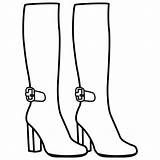 Boots Coloring Pages Women Botas Flashcards Flascards Clothes Cram Bingo sketch template