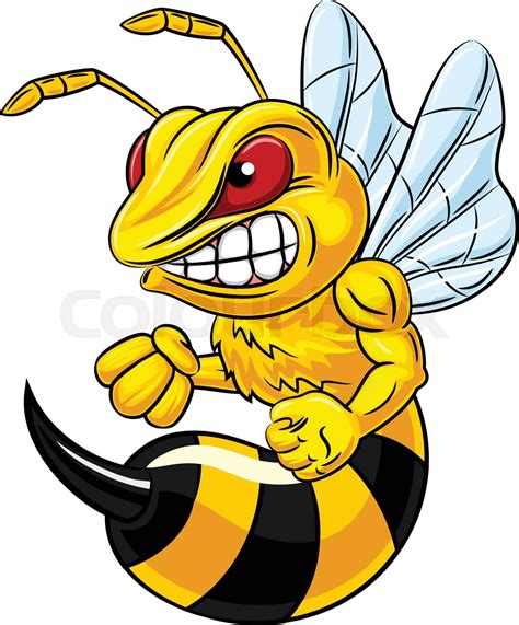 illustration  angry bee mascot isolated  white background stock vector colourbox