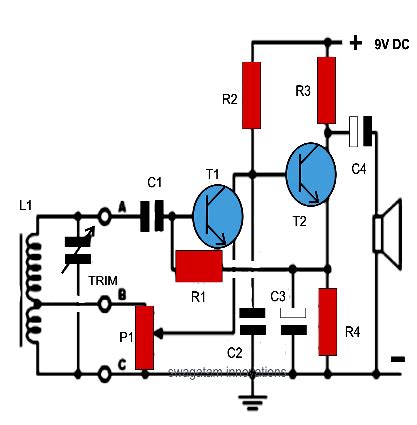 simplest  radio receiver  speaker output circuit diagram centre