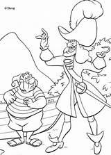 Coloring Pages Hook Captain Pan Peter Smee Pirate Printable Hellokids Disney sketch template