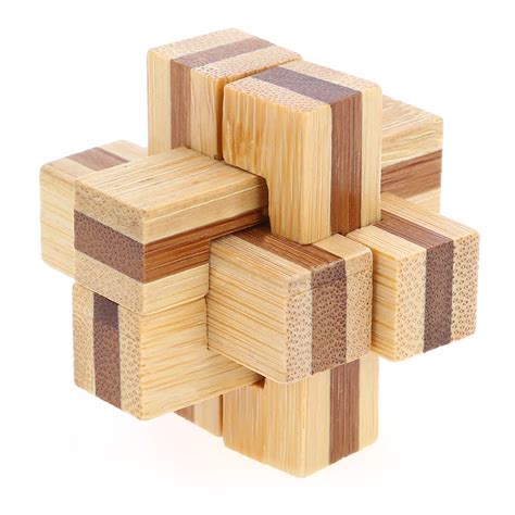 unique design  interlocking wooden puzzle  pieces cross wooden burr