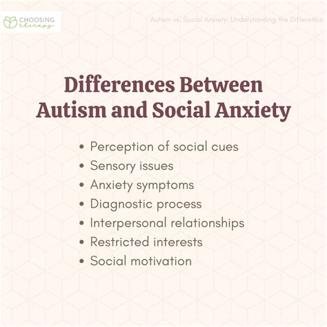 social anxiety  autism     difference