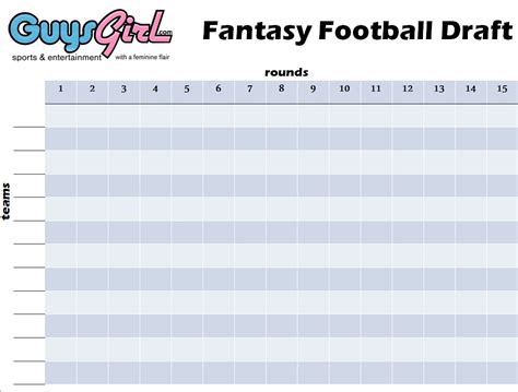 fantasy football draft sheets printable customize  print