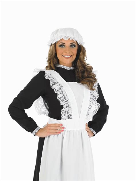 Ladies Old Time Maid Costume For Victorian Dickens Fancy Dress Adults
