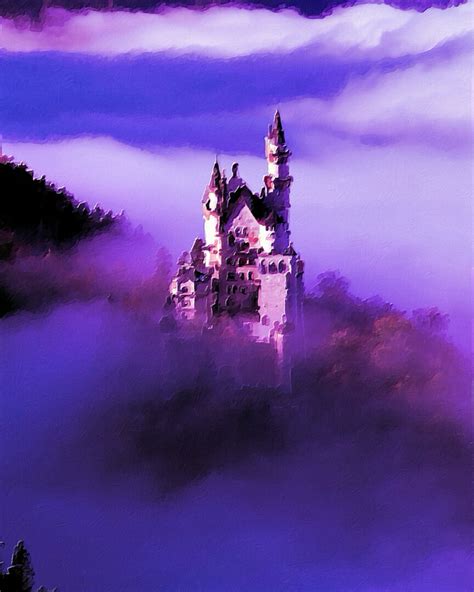castle  purple  aleksandar pejkov rimaginarycastles