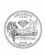 Arkansas Coloring Pages State Razorbacks Quarter Print Getcolorings Go Printables States Usa sketch template