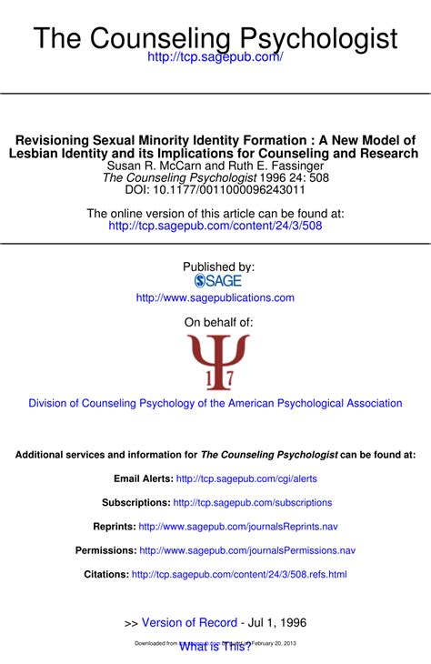 pdf revisioning sexual minority identity formation a