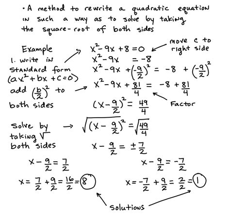 solve quadratic equations completing  square algebra test helper