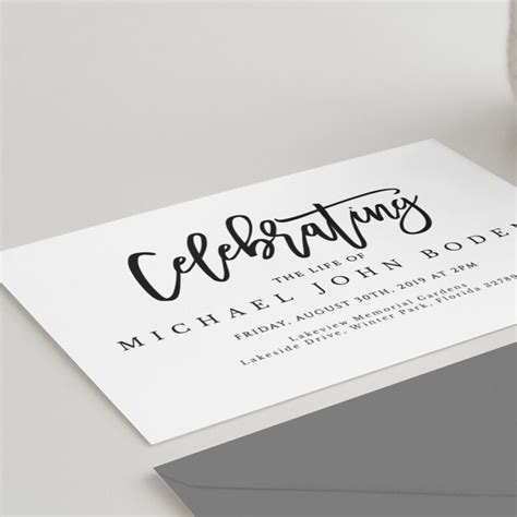 celebration  life invitations template funeral announcement etsy