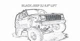 Jeep Cherokee Wrangler Lifted sketch template