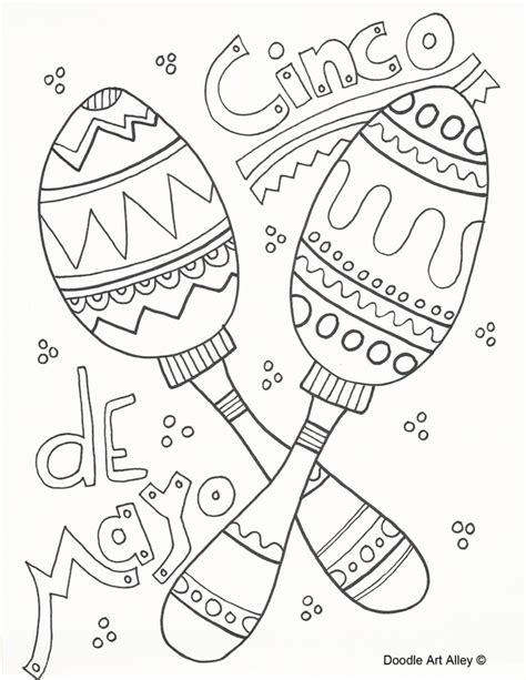 cinco de mayo coloring pages doodle art alley coloring pages