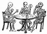 Poker Drawing Table Skeletons Playing Skull sketch template