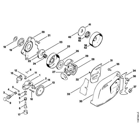 stihl  chainsaw  parts diagram oil pumpclutch