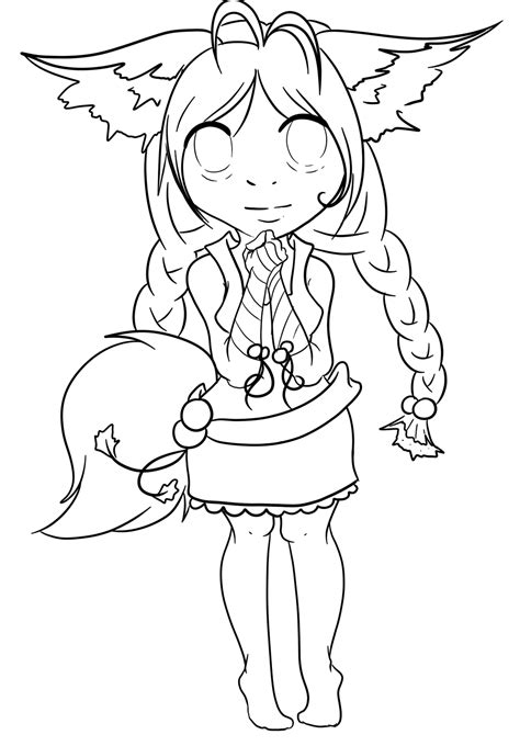 anime fox girl coloring coloring pages