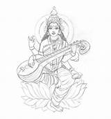 Sketch Lakshmi Goddess Saraswati Laxmi Mata Beautiful Drawing Saraswathi Sketches Pencil Coloring Pages Ji God Drawings Lord Mygodpictures Painting Print sketch template