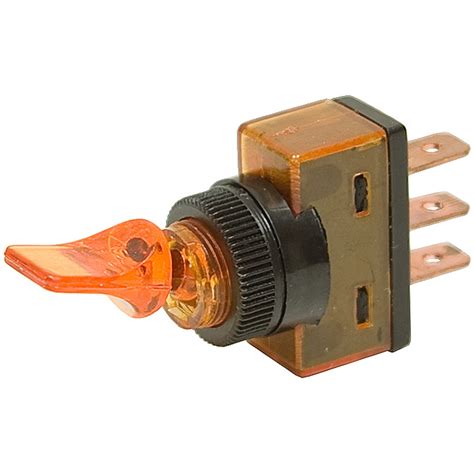spst  amp  volt toggle switch amber glow lever toggle switches