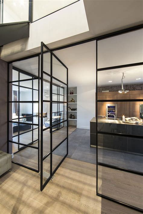 glass wall door kitchen apartment  amsterdam