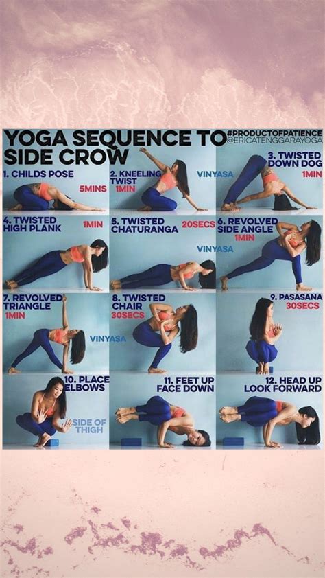 yoga sequence  side crow beginner yoga workout vinyasa yoga