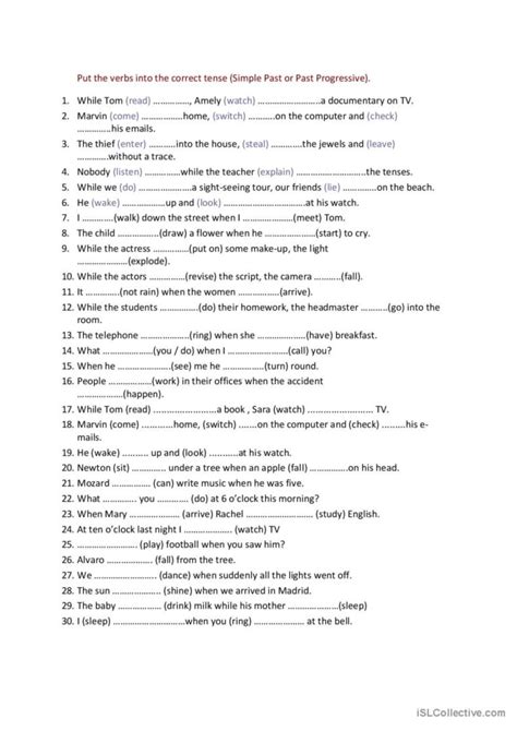 choose  correct tense verb  english esl worksheets