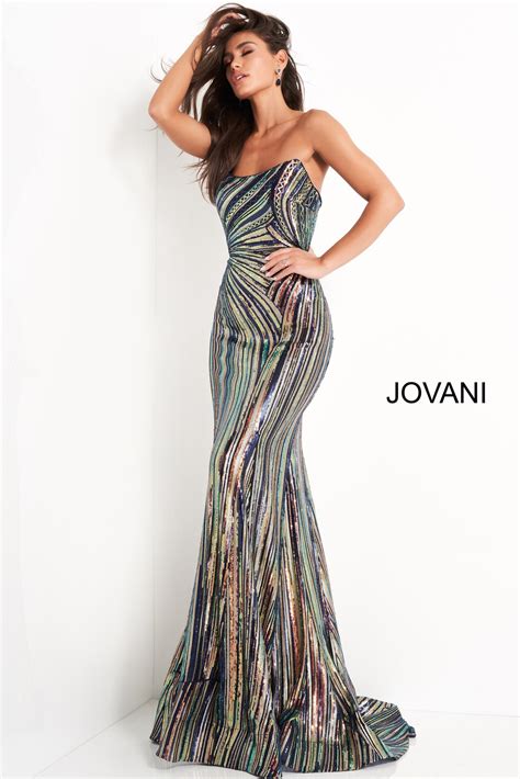 jovani 04810 multi sheath sequin long prom dress